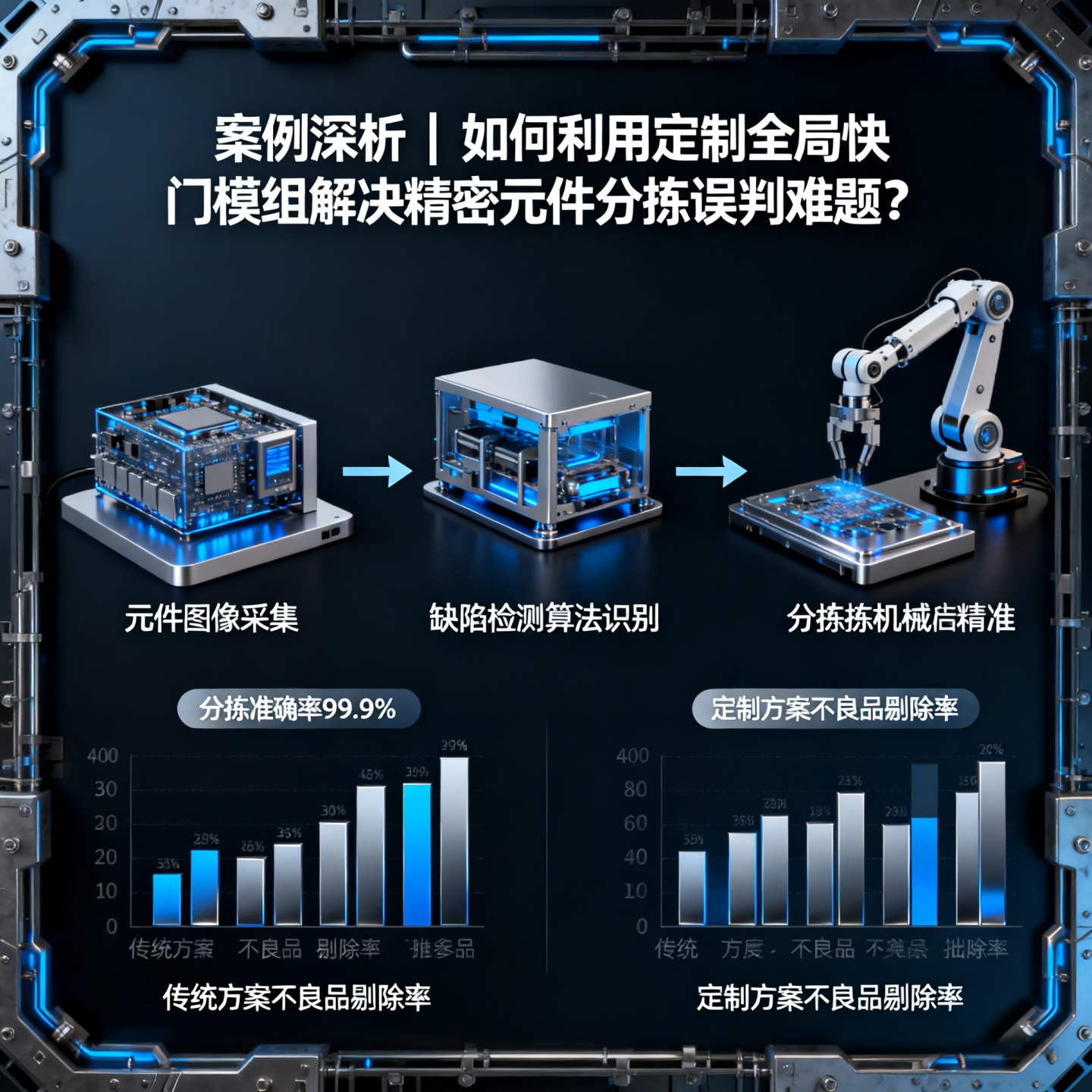 案例深析 | 如何利用定制全局快门模组解决精密元件分拣误判难题？