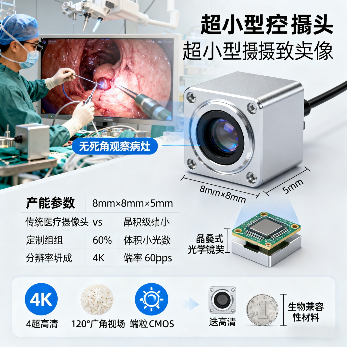 极小空间内的极致成像：为医疗设备定制超小型高清摄像头模组案例